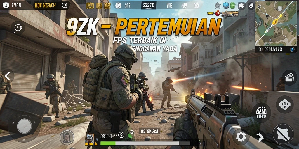 Gameplay mendebarkan dari 9ZK dalam pertempuran FPS.