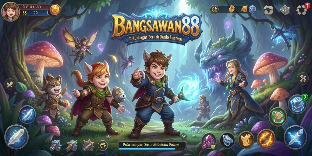 Tampilan gameplay <strong>BANGSAWAN88</strong> menampilkan petualangan mendebarkan di dunia fantasi.