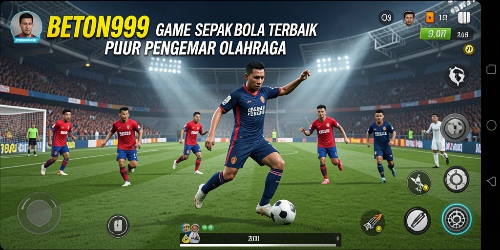 Tampilan grafis menakjubkan dalam BETON999 saat pertandingan sepak bola.