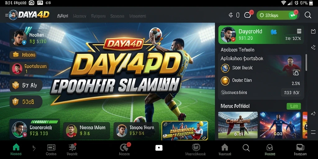 Screenshot utama DAYA4D dengan tampilan antarmuka taruhan olahraga.