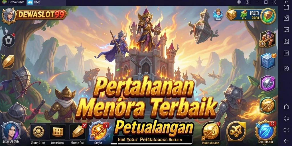 Tampilan gameplay DEWASLOT99 dalam aksi Tower Defense yang mendebarkan.