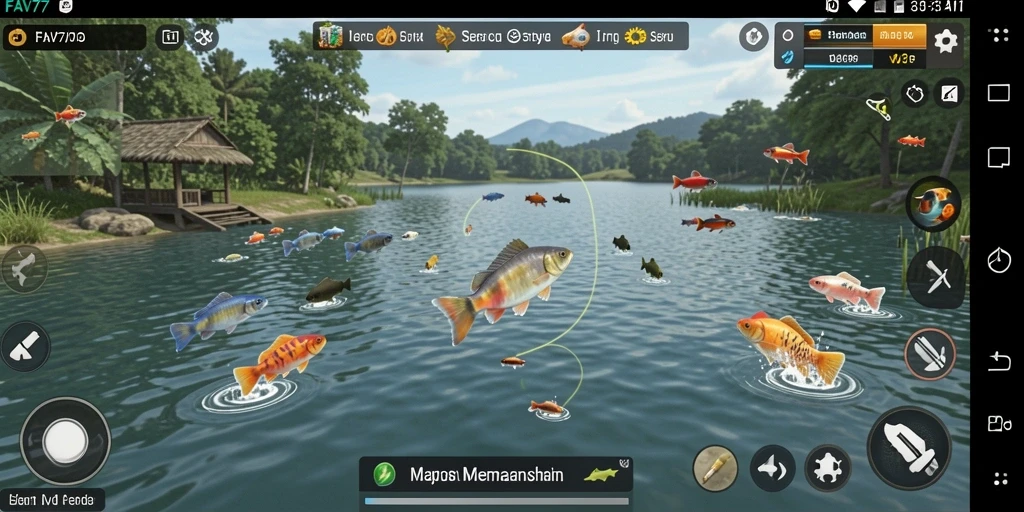Tampilan gameplay memancing yang menarik di FAV77.
