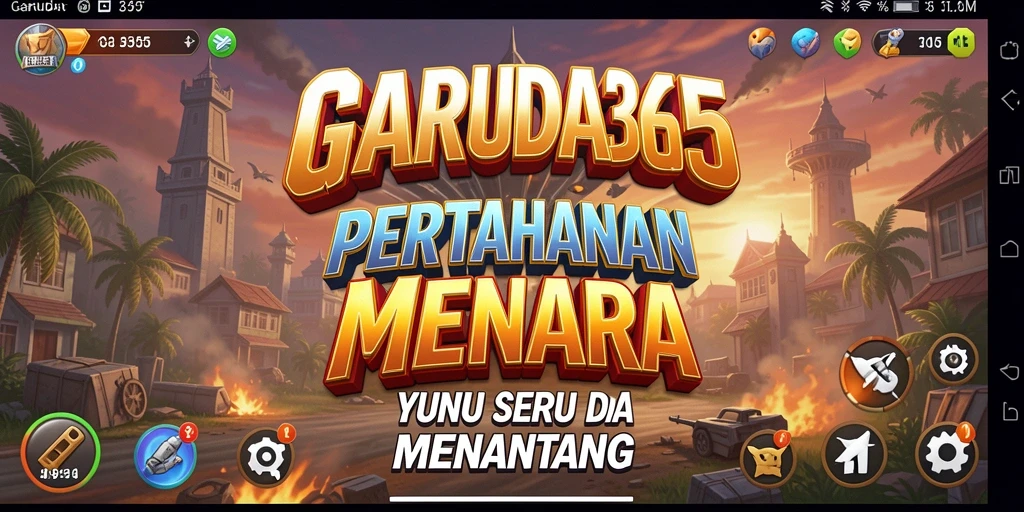 Screenshot GARUDA365 menampilkan adegan mendebarkan dari gameplay Tower Defense.
