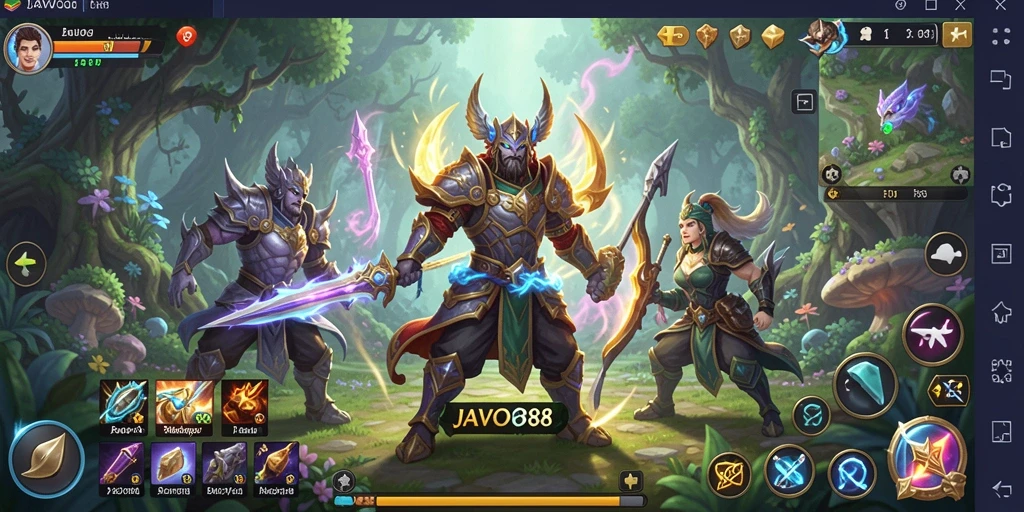 Tampilan menakjubkan dari gameplay RPG JAVO88 yang penuh aksi.