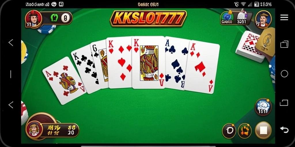 Tampilan screenshot utama KKSLOT777 menampilkan aksi seru permainan Gaple.