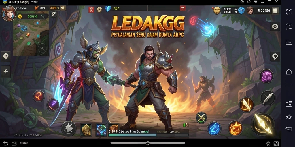 Tangkapan layar dari gameplay mendebarkan LEDAKGG dalam dunia ARPG.