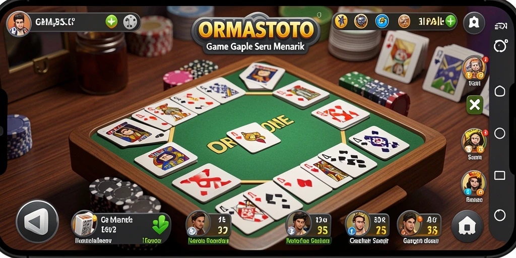 Tampilan menarik dan interaktif dari gameplay Gaple di ORMASTOTO.
