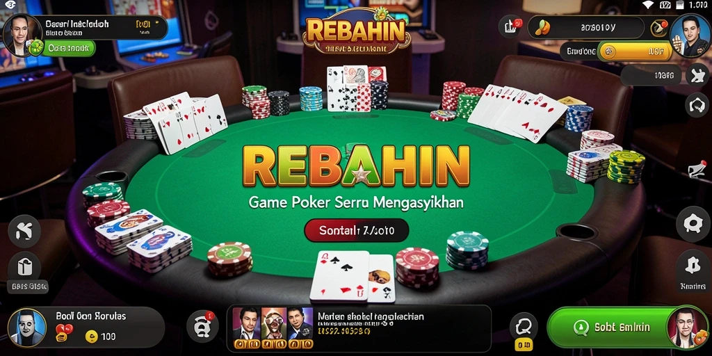 Tampilan gameplay Poker yang menarik di REBAHIN.