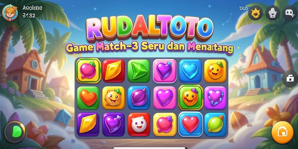 Tampilan gameplay RUDALTOTO yang penuh warna dan menyenangkan.