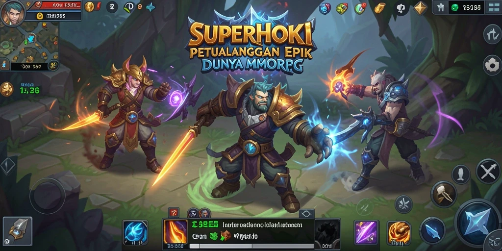 Tampilan gameplay epik dalam dunia <strong>SUPERHOKI</strong> yang menakjubkan.